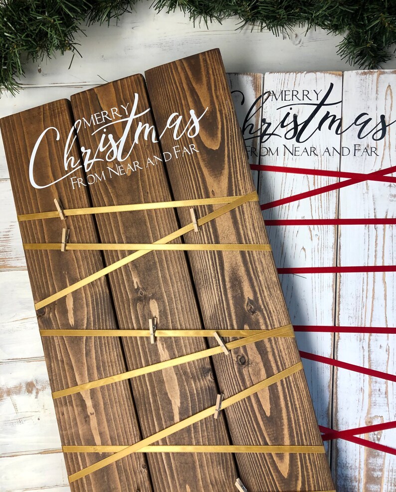 Rustic Christmas Card Holder 