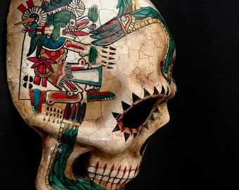 MADE TO ORDER . Aztec mask. Day of the dead mask. Dia de Muertos art. Carnival mask. Skull.