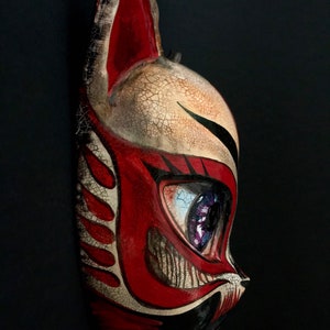 MADE TO ORDER .Kitsune mask. Japanese fox mask. Fox mask. Anime costume. Cosplay costume. Masquerade mask. image 5