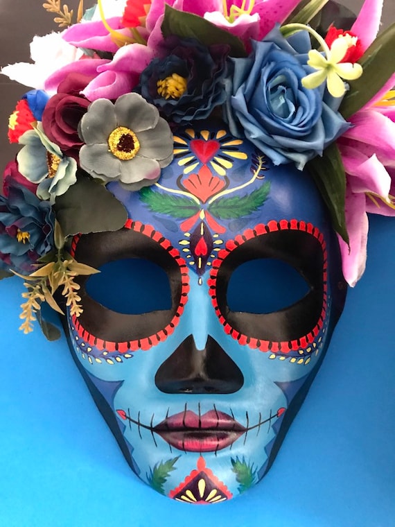 Eficacia brillo desesperación HECHO A PEDIDO Máscara Catrina Azul. Día de Muertos. Máscara - Etsy México