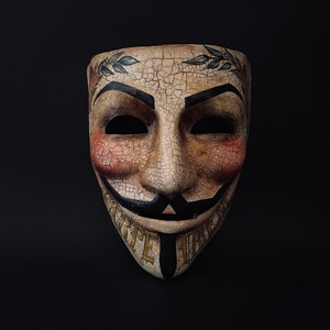 Made to order. Anonymous mask with angels. Carpe diem art. Carnival mask. Masquerade mask.