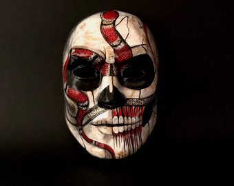 MADE TO ORDER .Masquerade mask for men. Skull mask. Mask for men with snakes.