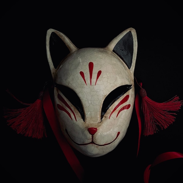 Made to order. Kitsune mask. Anime mask. Cosplay costume. Japanese fox mask.