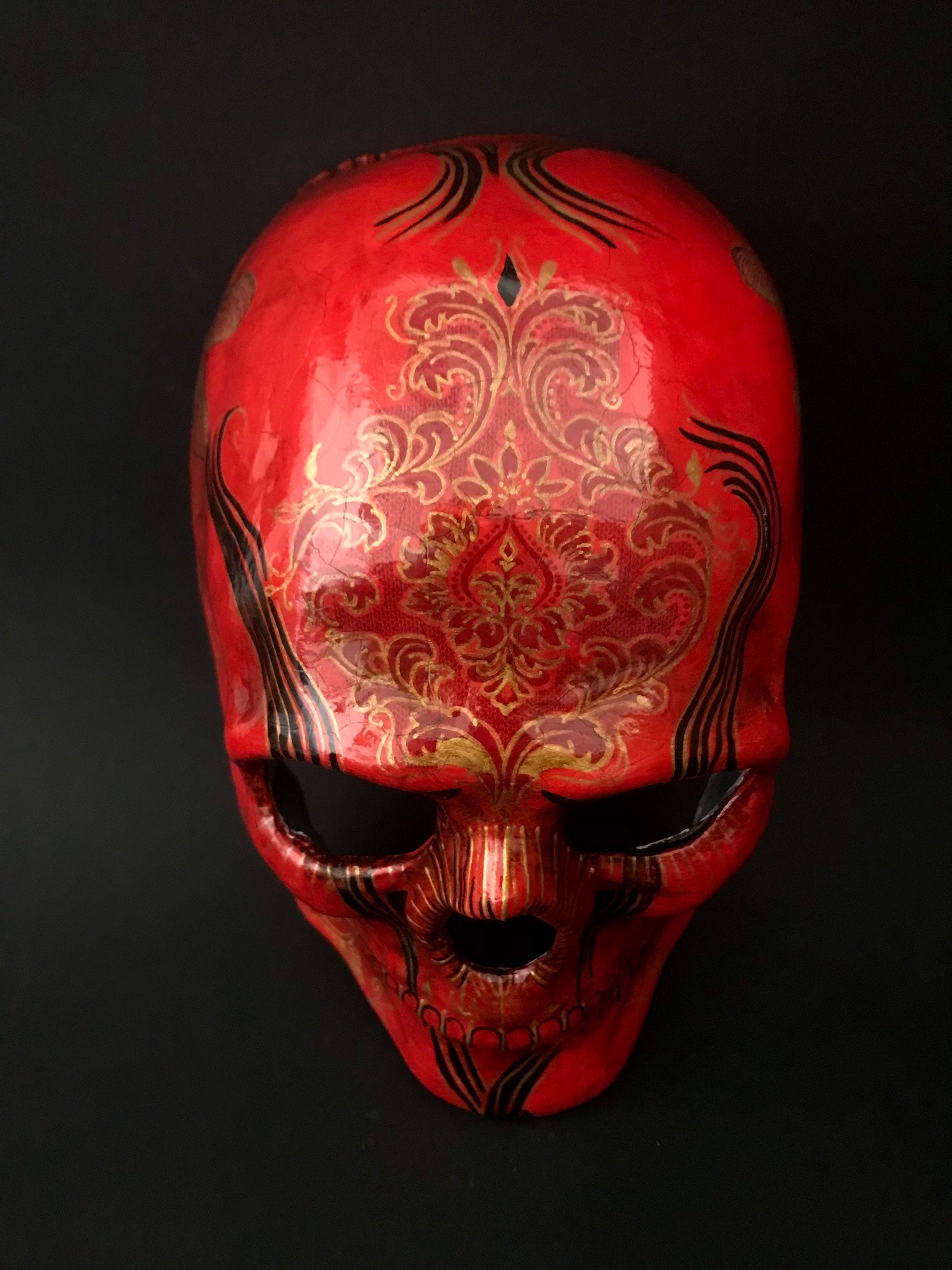 MADE TO ORDER .red Skull Mask. Skull Mask. Halloween Mask. - Etsy