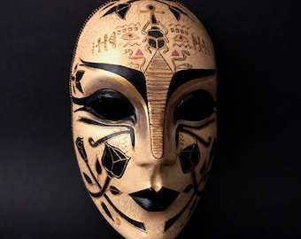 Made to order. Egyptian mask. Black and gold mask. Masquerade mask.