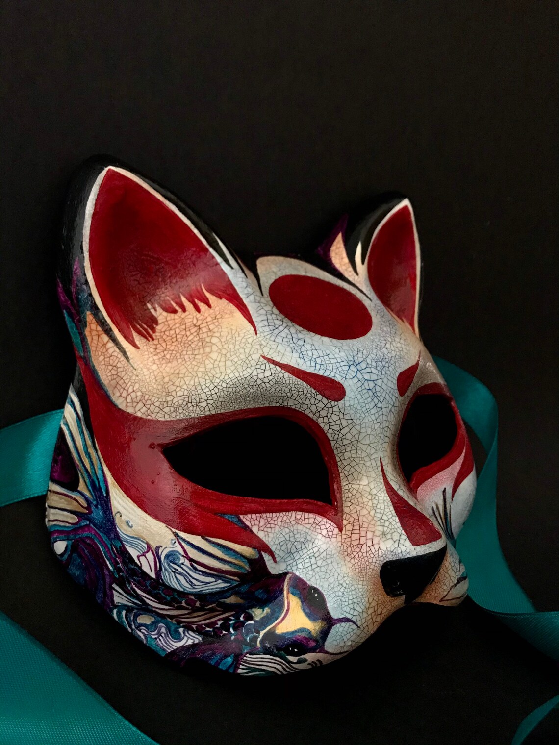 HECHO A PEDIDO. Máscara kitsune. Máscara de zorro japonés. Etsy México