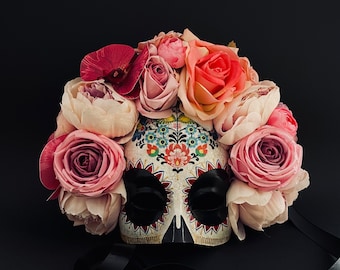 MADE TO ORDER . Catrina Mask. Half face Catrina Mask. Day of the dead art. Carnival mask