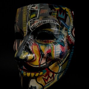 Made to order. Basquiat Anonymous mask. Carnival mask. Masquerade mask. image 3