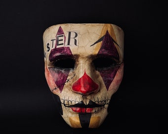 Made to order. Clown mask. Jester mask. Joker style mask. Circus mask