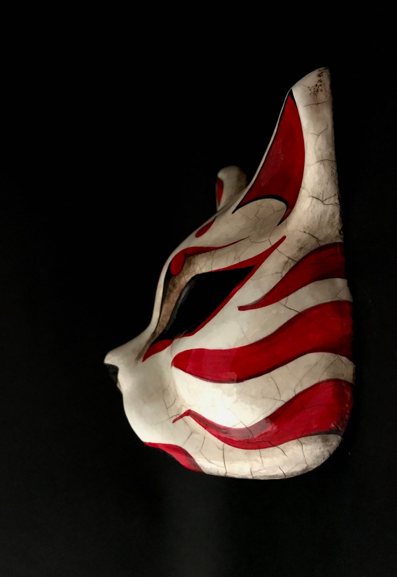 Made to order. Kitsune mask. Japanese mask. Fox mask. Japanese cat mask. Masquerade mask. image 5