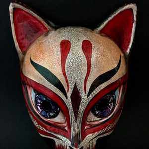 MADE TO ORDER .Kitsune mask. Japanese fox mask. Fox mask. Anime costume. Cosplay costume. Masquerade mask. image 3