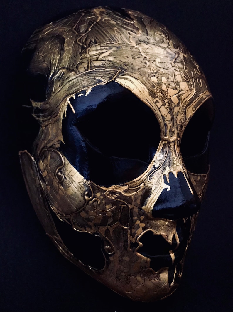 MADE TO ORDER .Gold skull mask. Skull mask. Masquerade mask. Gold mask. image 8