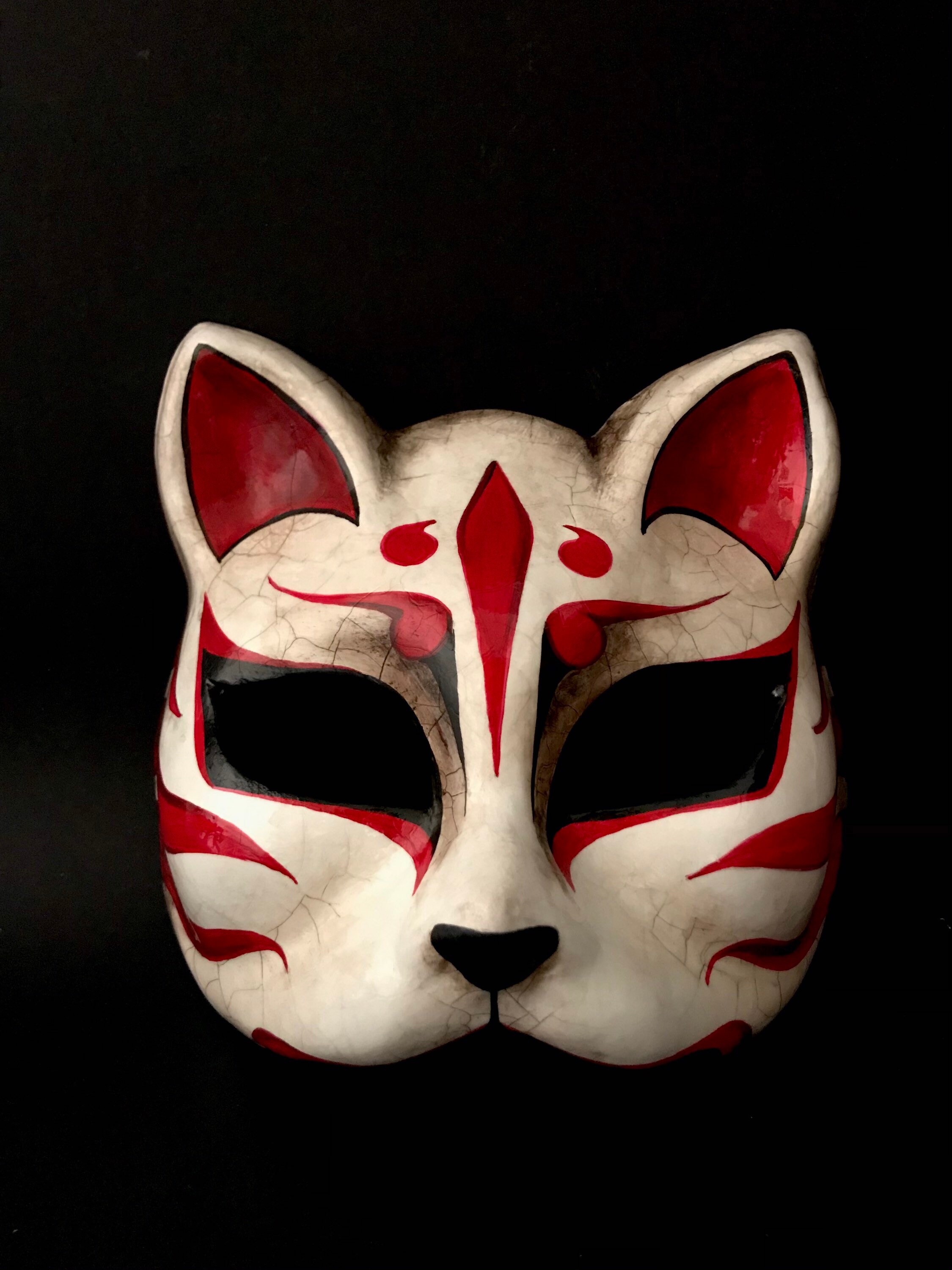 HECHO A PEDIDO. Máscara kitsune. Máscara de zorro japonés. Etsy México