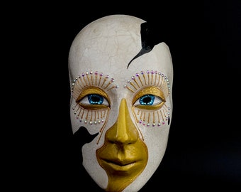 Made to Order. Anonymous Mask with Angels. Carpe Diem Art. Carnival Mask. Masquerade Mask.