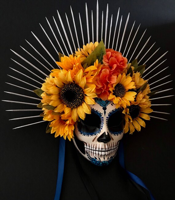 HECHO A PEDIDO Máscara Catrina con flores. Máscara del día - Etsy México HECHO A PEDIDO Máscara Catrina con flores. Máscara del día - Etsy México