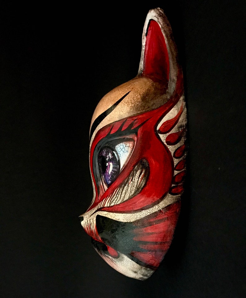 MADE TO ORDER .Kitsune mask. Japanese fox mask. Fox mask. Anime costume. Cosplay costume. Masquerade mask. image 4