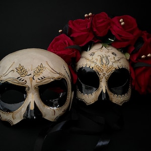 Hecho a la medida . Mascarillas del día de muertos para parejas. Catrina y Catrín. Máscaras del día de muertos. Máscaras de pareja.