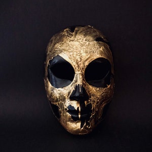 MADE TO ORDER  .Gold skull mask. Skull mask. Masquerade mask. Gold mask.
