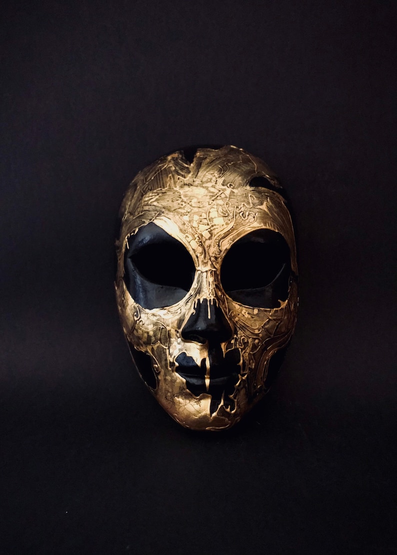 MADE TO ORDER .Gold skull mask. Skull mask. Masquerade mask. Gold mask. image 1