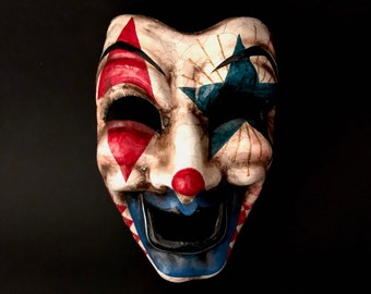 Made to order. Comedy mask. Clown mask. Circus art. Joker mask. Carnival mask.