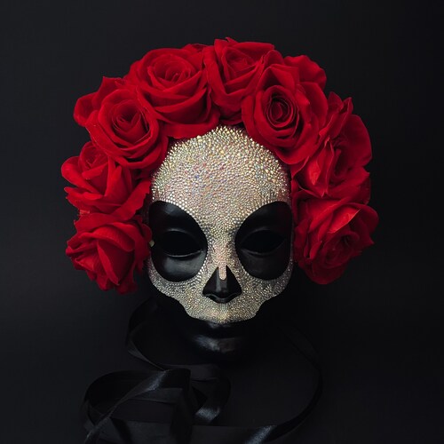 Mens Day of the Dead Mask Dia De Los Muertos Mask Rose - Etsy