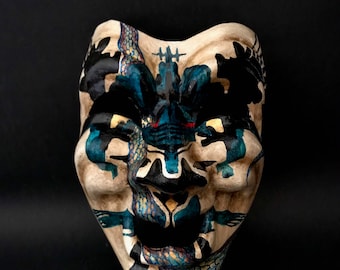 Made to order . Inkblot Comedy mask. Inkblot art. Venetian style mask. Carnival mask.