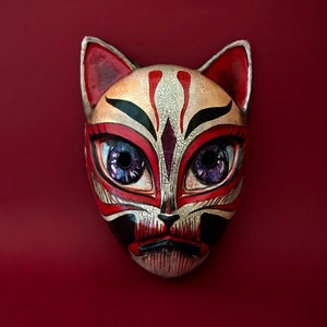 MADE TO ORDER .Kitsune mask. Japanese fox mask. Fox mask. Anime costume. Cosplay costume. Masquerade mask. image 9
