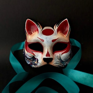 MADE TO ORDER .Kitsune mask. Japanese fox mask. Carnival mask . Masquerade mask.