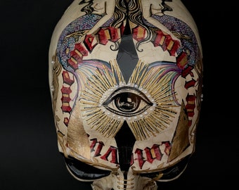 Made to order . Memento mori skull. Skull mask. Masquerade mask. Wall art. Halloween mask.