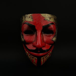 Made to Order. Anonymous Mask With Angels. Carpe Diem Art. Carnival Mask.  Masquerade Mask. 