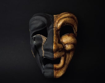 Made to order. Comedy and tragedy mask. Theatre masks. Carnival mask.