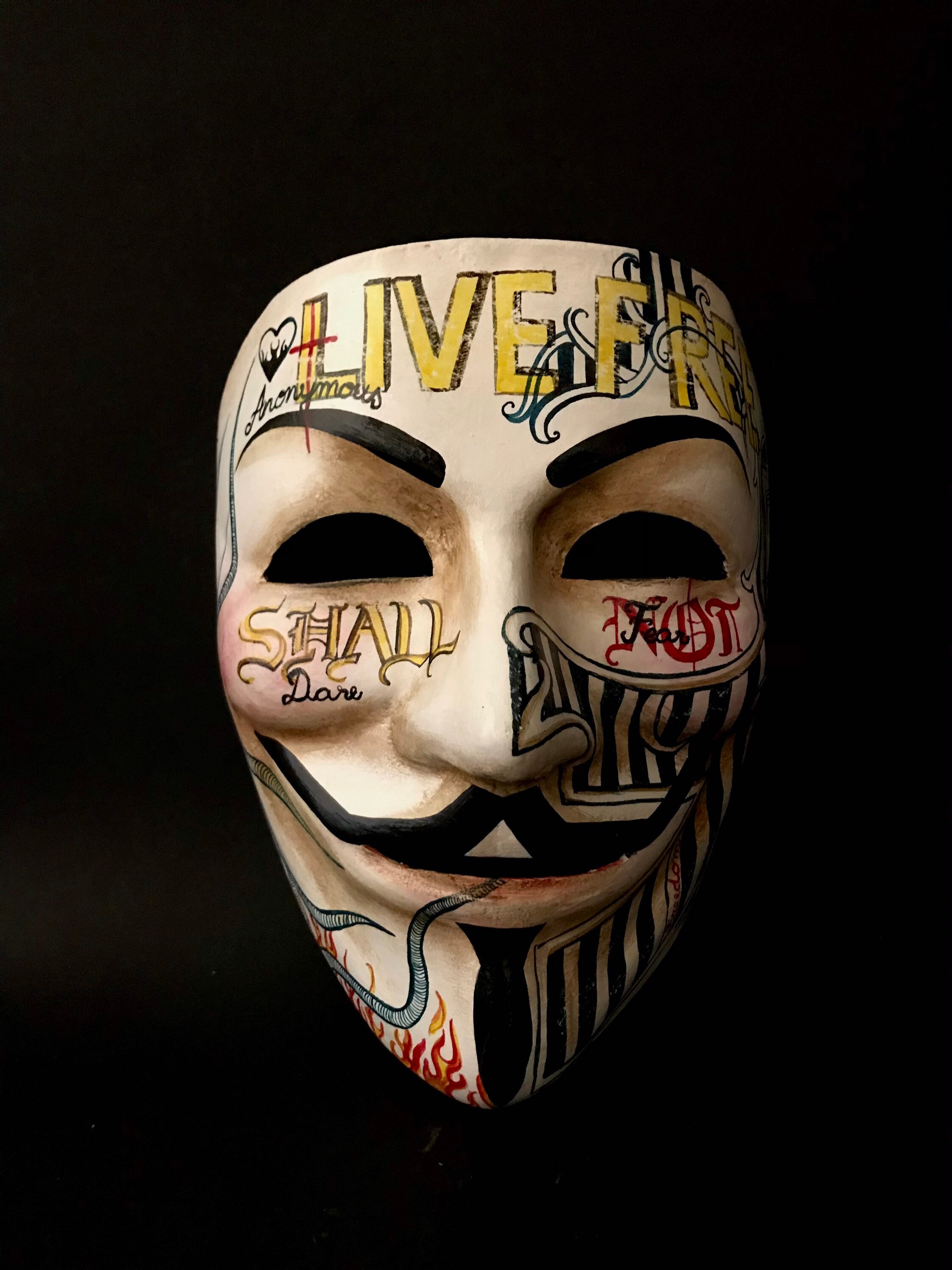 MADE TO ORDER. Anonymous. Vendetta Inspired Mask. Guy Fawkes