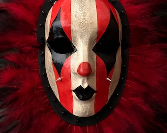 HECHO A LA MEDIDA . Máscara doble. Máscara de carnaval. Máscara de payaso. Máscara de arlequín. Máscara de estilo veneciano.