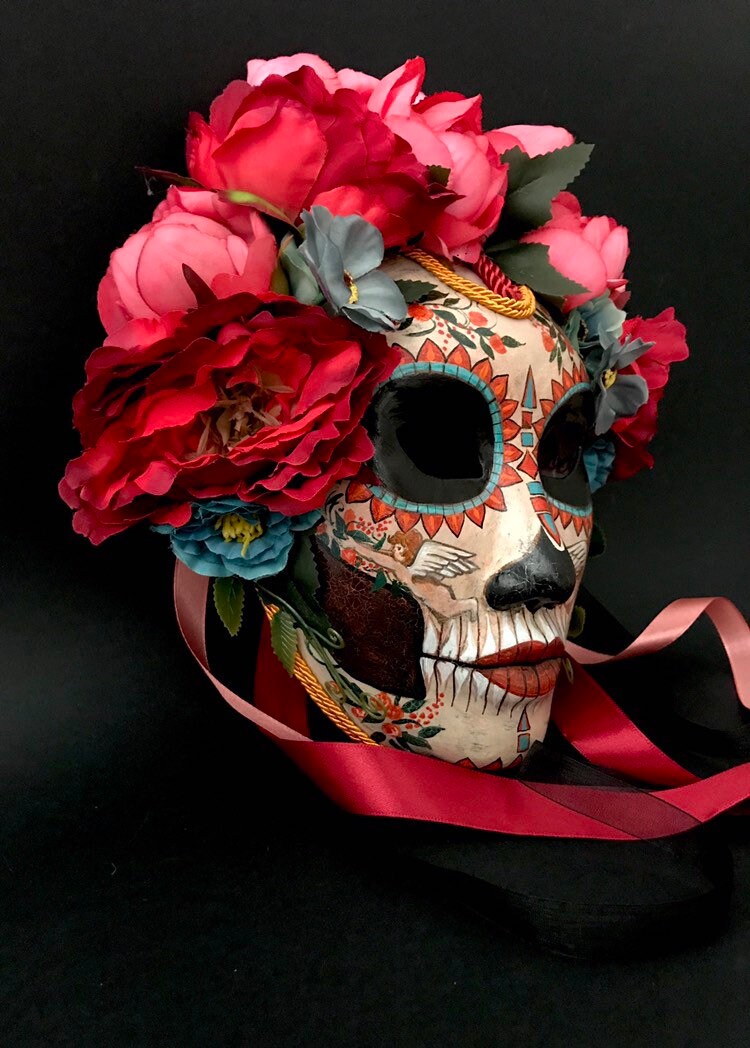 Made to order Catrina with angels mask. Day of the Dead | Etsy