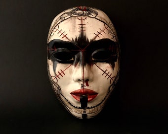 MADE TO ORDER . Viking woman. Viking mask. Masquerade mask for women. Rune mask.