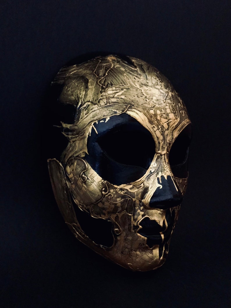 MADE TO ORDER .Gold skull mask. Skull mask. Masquerade mask. Gold mask. image 4