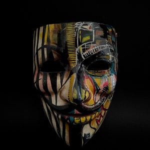 Made to order. Basquiat Anonymous mask. Carnival mask. Masquerade mask. image 1