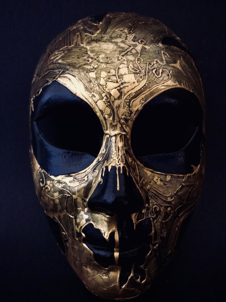 MADE TO ORDER .Gold skull mask. Skull mask. Masquerade mask. Gold mask. image 2