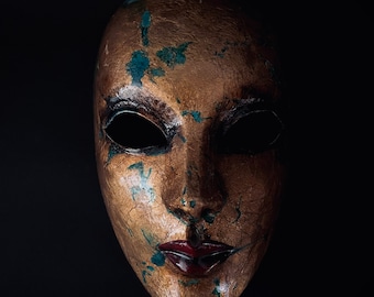 Made to order.Gold masquerade mask. Masquerade mask. Decorative mask. Original art