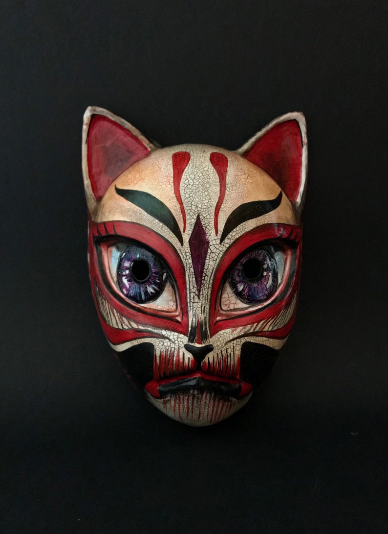 MADE TO ORDER .Kitsune mask. Japanese fox mask. Fox mask. Anime costume. Cosplay costume. Masquerade mask. image 1