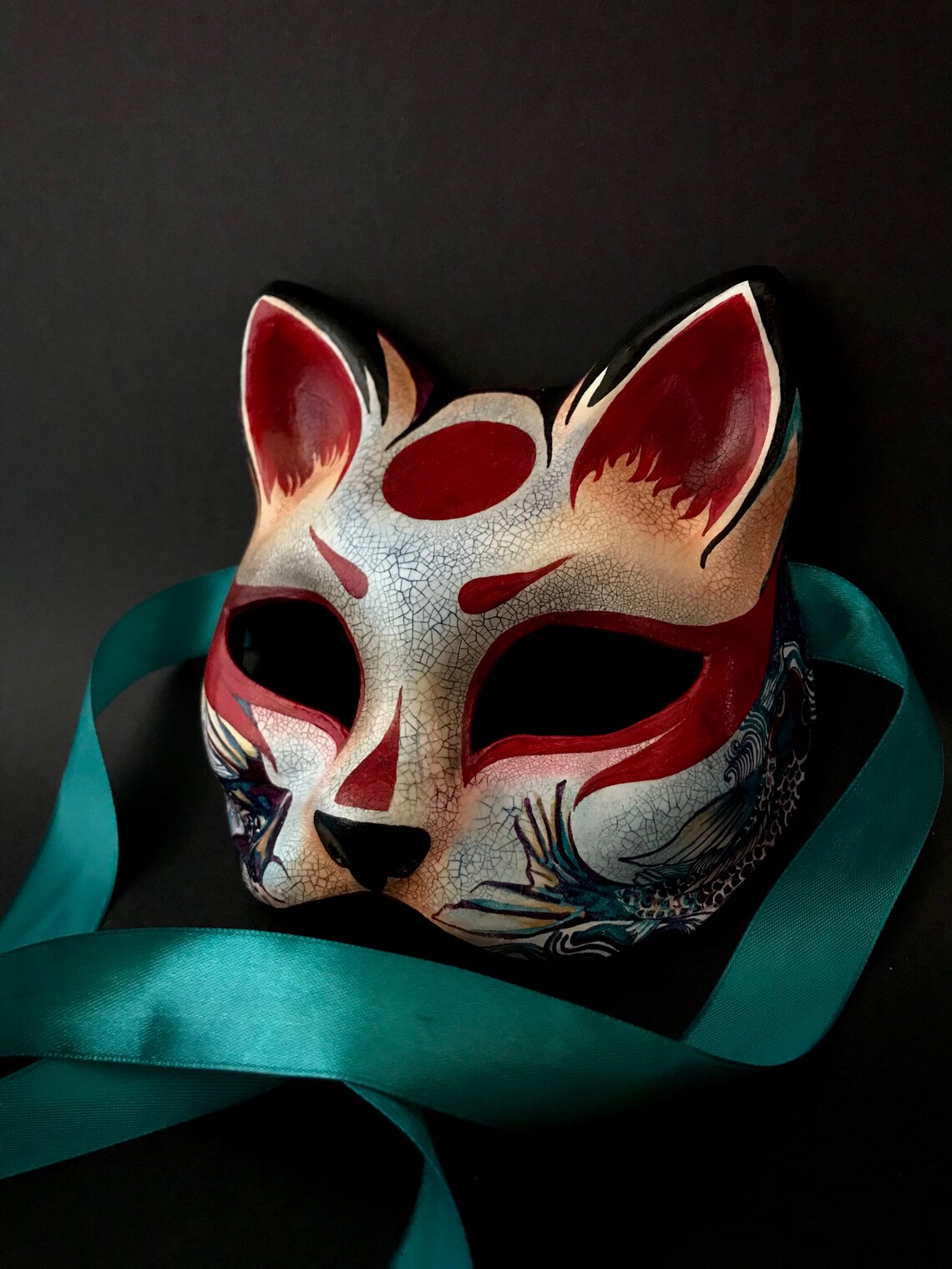 HECHO A PEDIDO. Máscara kitsune. Máscara de zorro japonés. Etsy México