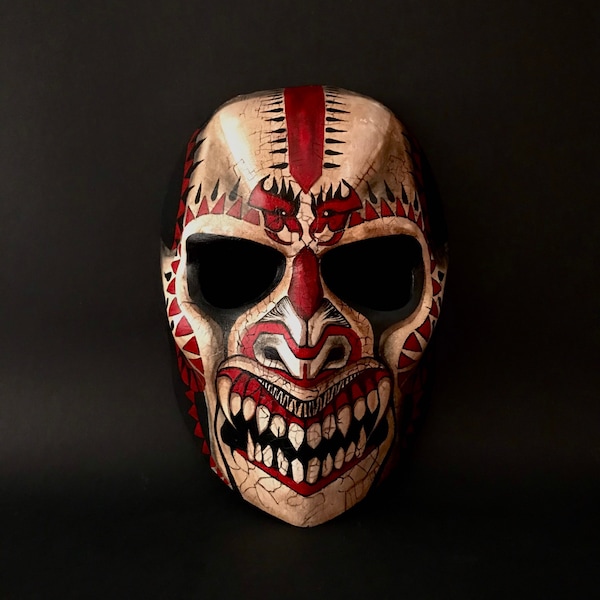 MADE TO ORDER .Halloween mask. Dragon mask. Demon mask. Masquerade mask for men. Aztec inspired mask.