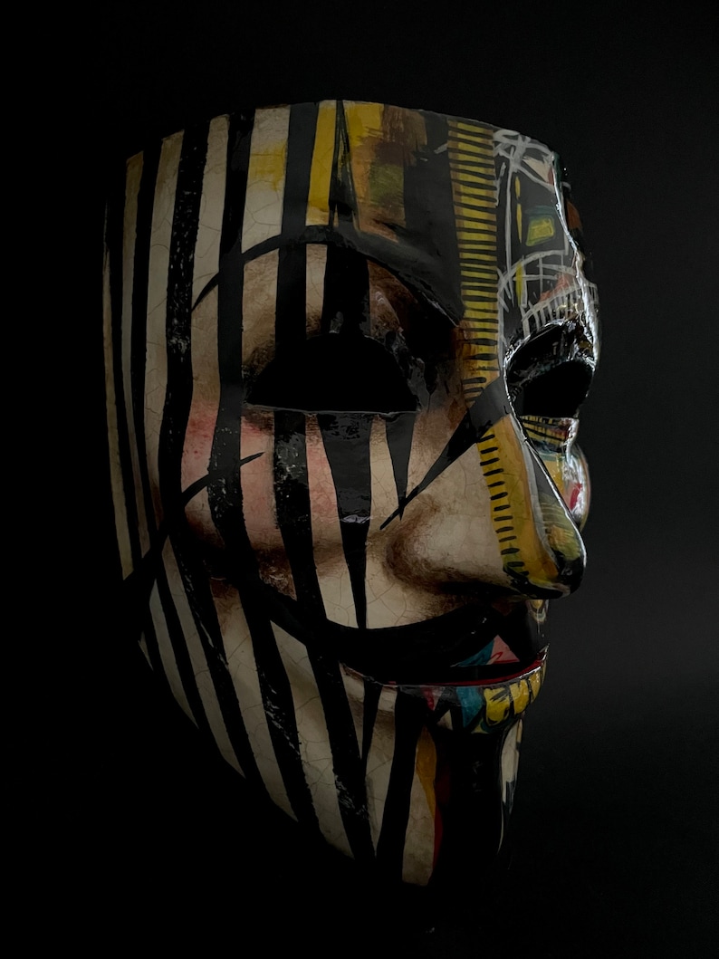 Made to order. Basquiat Anonymous mask. Carnival mask. Masquerade mask. image 4
