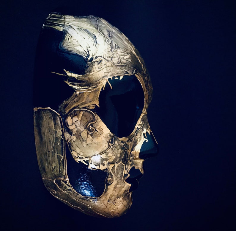 MADE TO ORDER .Gold skull mask. Skull mask. Masquerade mask. Gold mask. image 6
