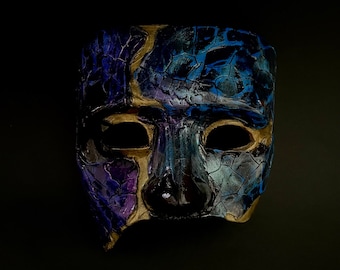 Fabriqué sur commande. Masque de mascarade. Masque bleu et violet. Masque de carnaval. Masque d'Halloween.