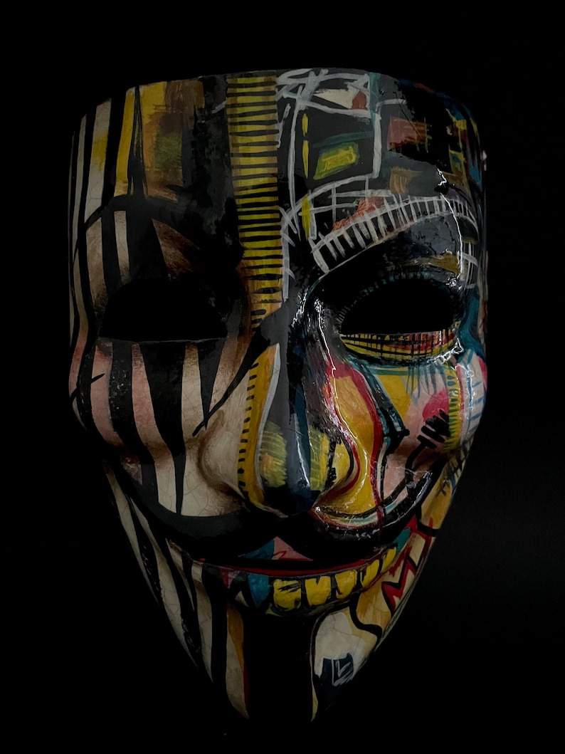 Made to order. Basquiat Anonymous mask. Carnival mask. Masquerade mask. image 2