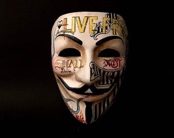 MADE TO ORDER. Anonymous. Vendetta inspired mask. Guy Fawkes inspired mask.