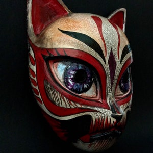 MADE TO ORDER .Kitsune mask. Japanese fox mask. Fox mask. Anime costume. Cosplay costume. Masquerade mask. image 2