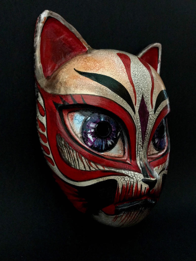 MADE TO ORDER .Kitsune mask. Japanese fox mask. Fox mask. Anime costume. Cosplay costume. Masquerade mask. image 2