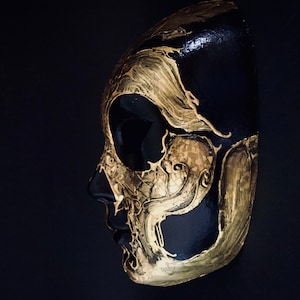 MADE TO ORDER .Gold skull mask. Skull mask. Masquerade mask. Gold mask. image 5